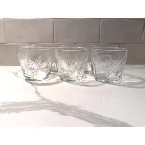 Vintage Anchor Hocking low-ball glasses w/ wave pattern